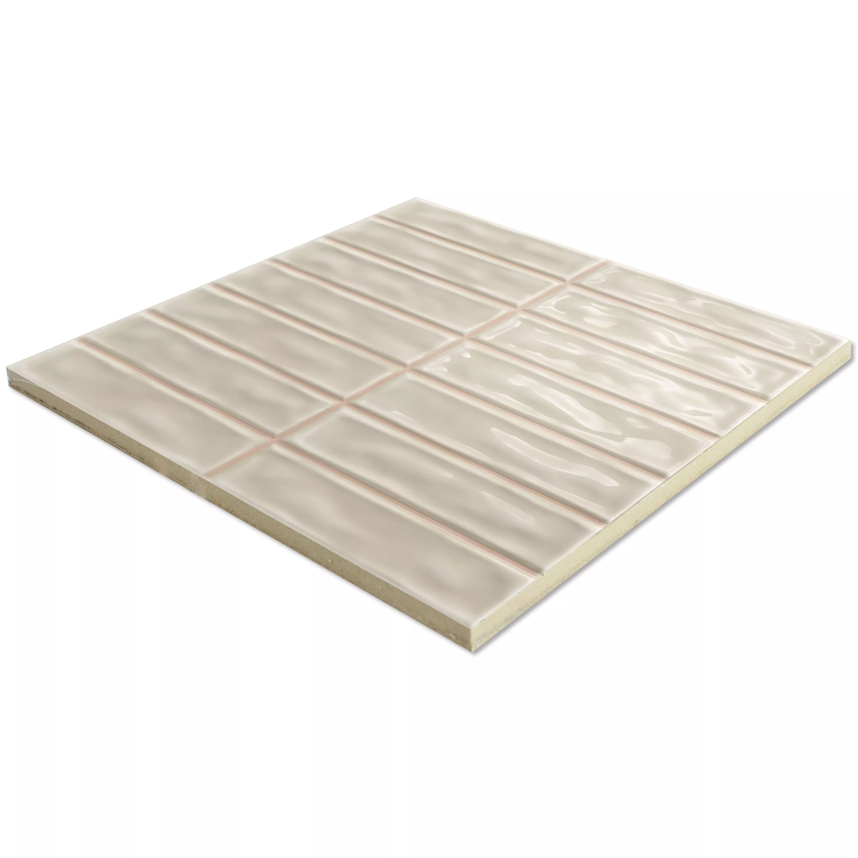 Wall Tiles Verbania Sticks Glossy Waved Beige 20x20cm