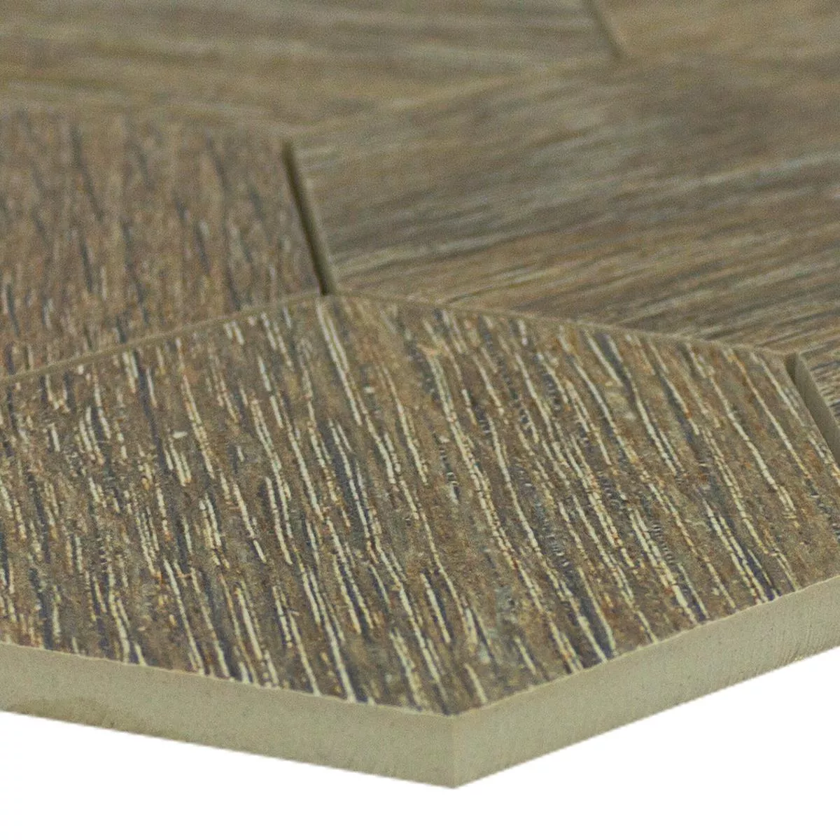 Porcelain Stoneware Mosaic Tiles Hexagon Straubing Brown