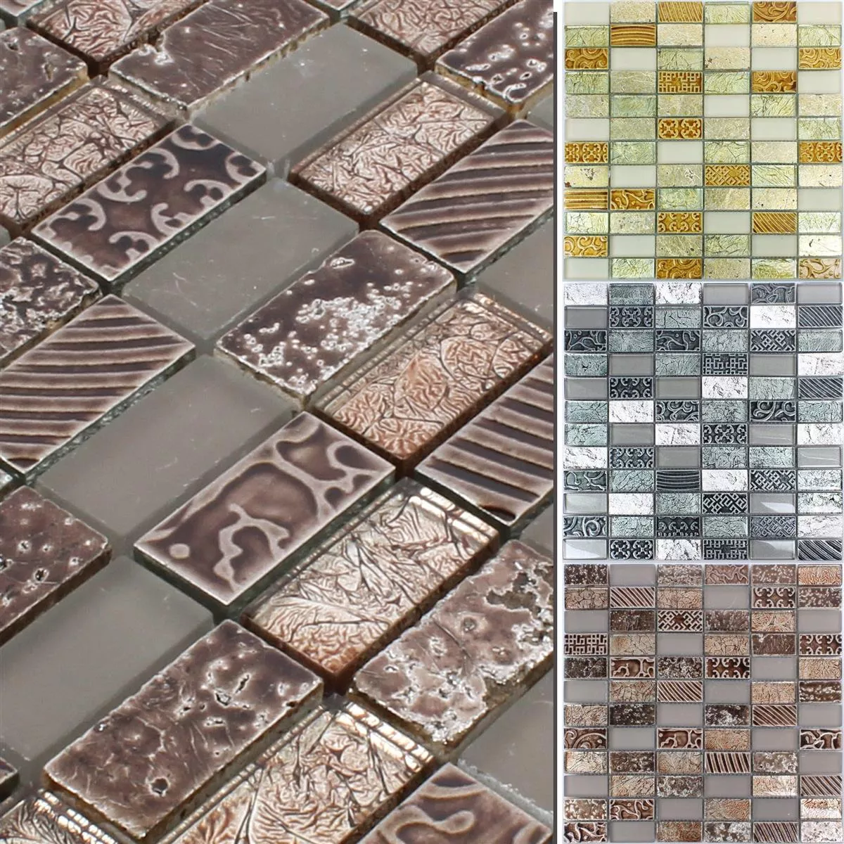 Sample Mosaic Tiles Glass Natural Stone Piroshka