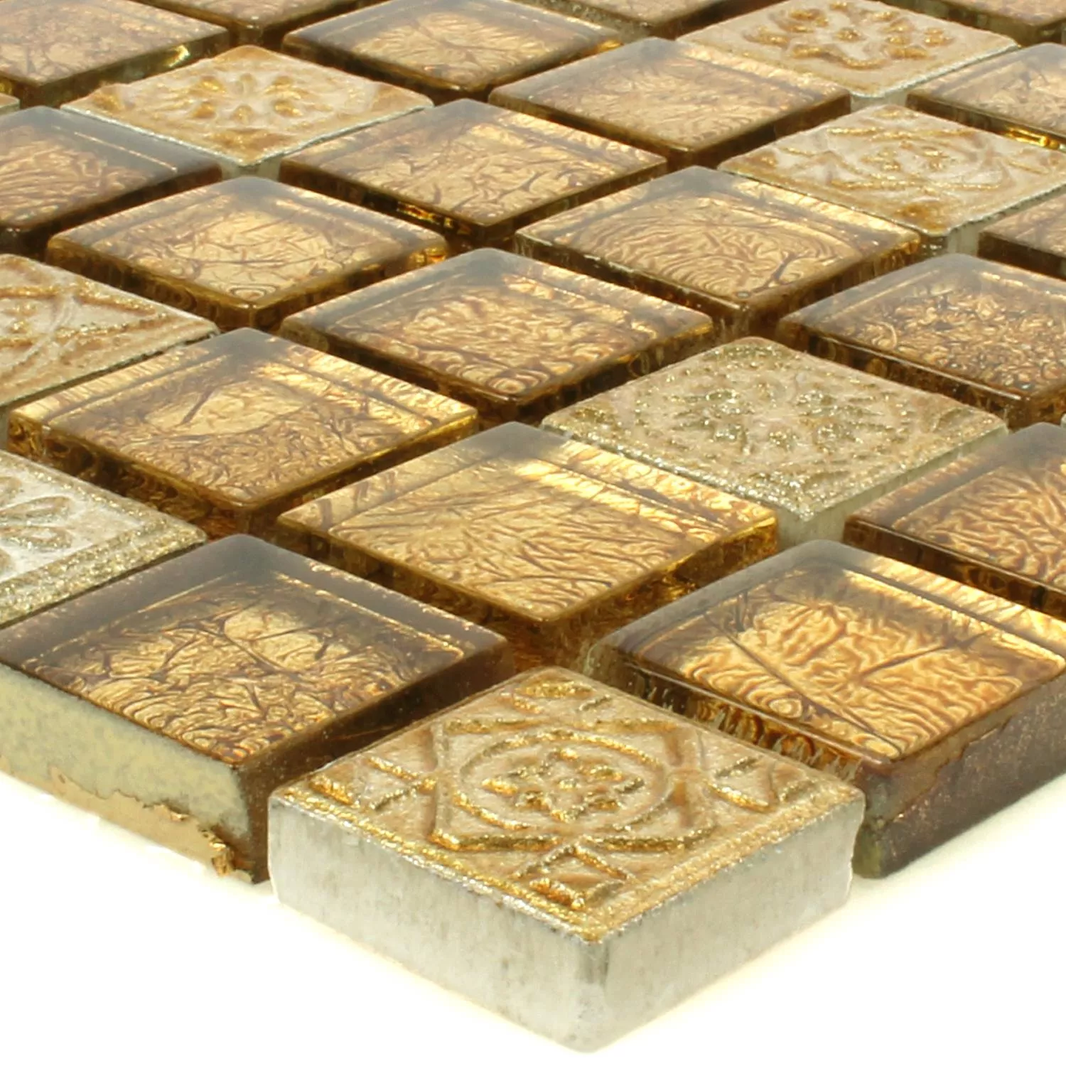Mosaic Tiles Glass Natural Stone Coloniale Gold
