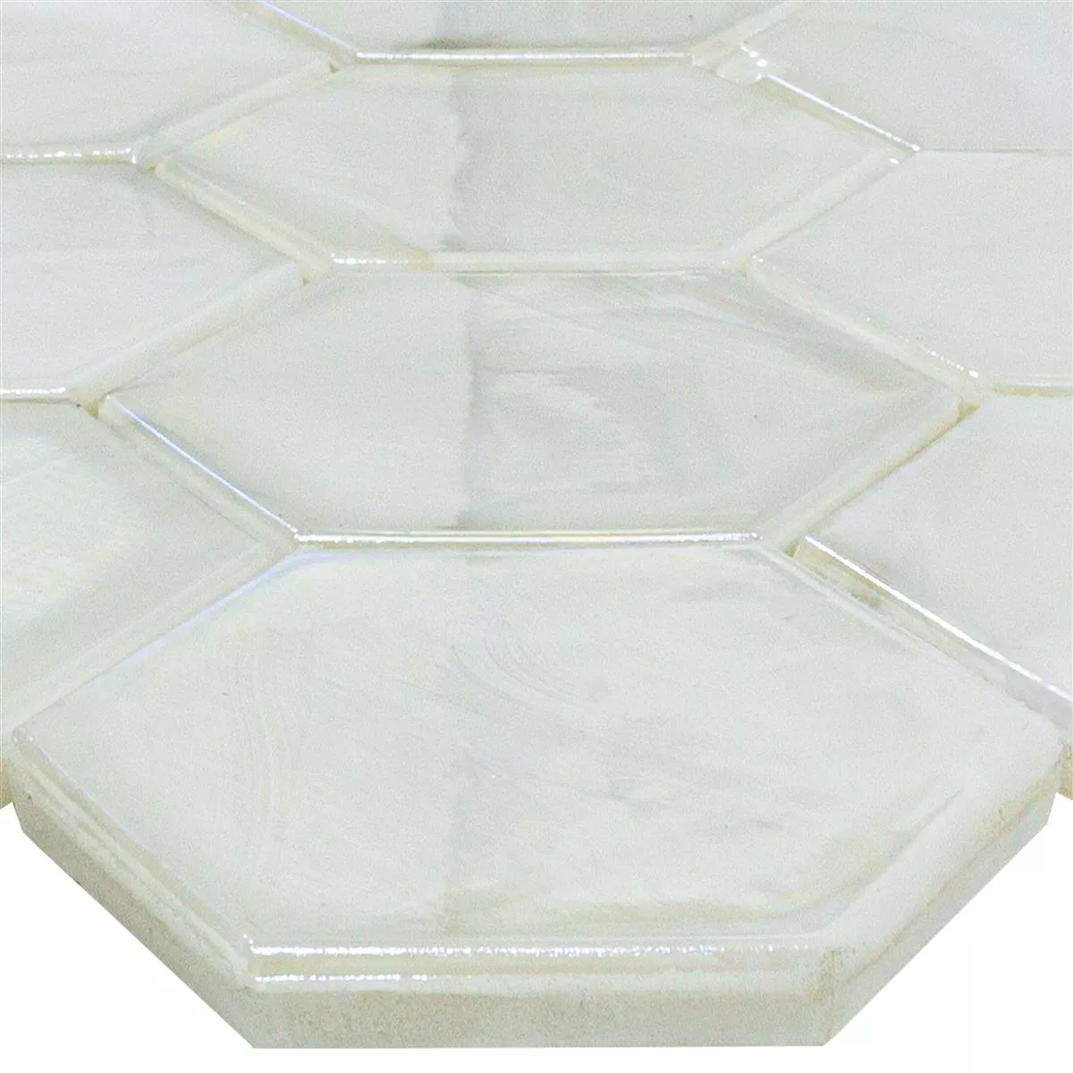 Glass Mosaic Tiles Andalucia Hexagon Blanc Glass Mosaic Tiles Andalucia Hexagon Blanc