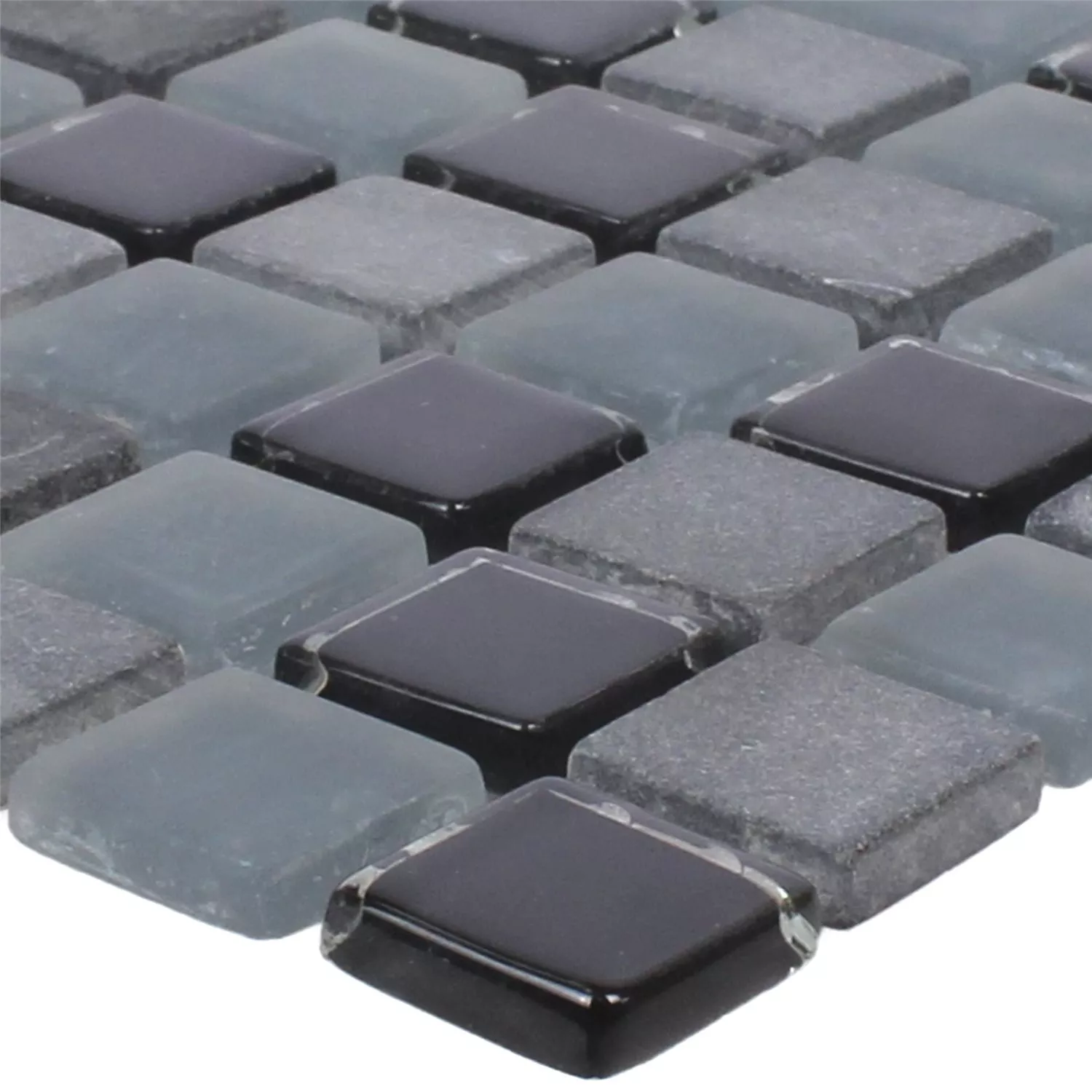 Mosaic Tiles Marble Glass Mix Kobra Black Grey 15 Mosaic Tiles Marble Glass Mix Kobra Black Grey 15