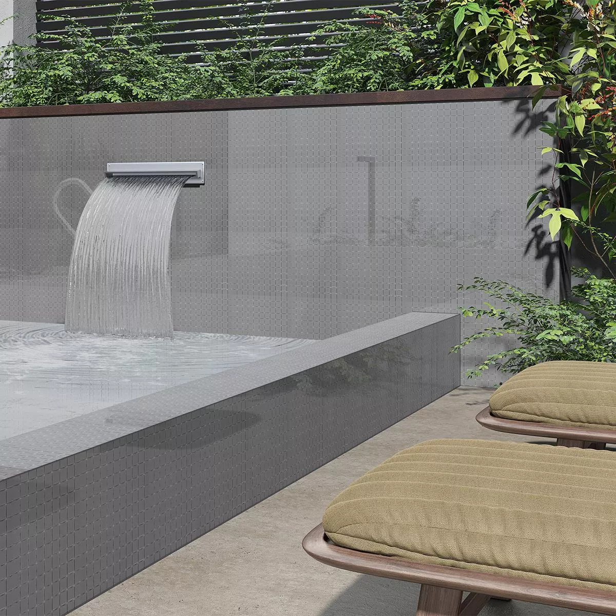 Glass Swimming Pool Mosaic Venetia Grey