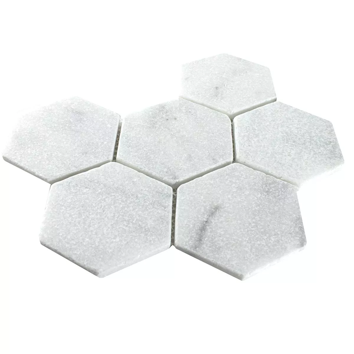 Sample Marble Natural Stone Mosaic Tiles Maracay Hexagon White