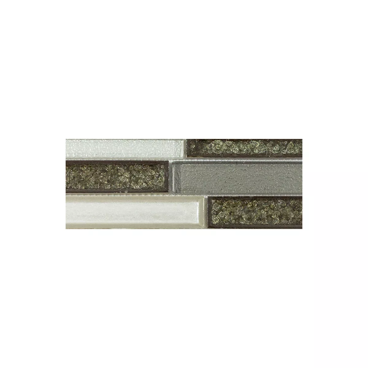 Sample Glass Natural Stone Mosaic Crystal Springs Brick Grey