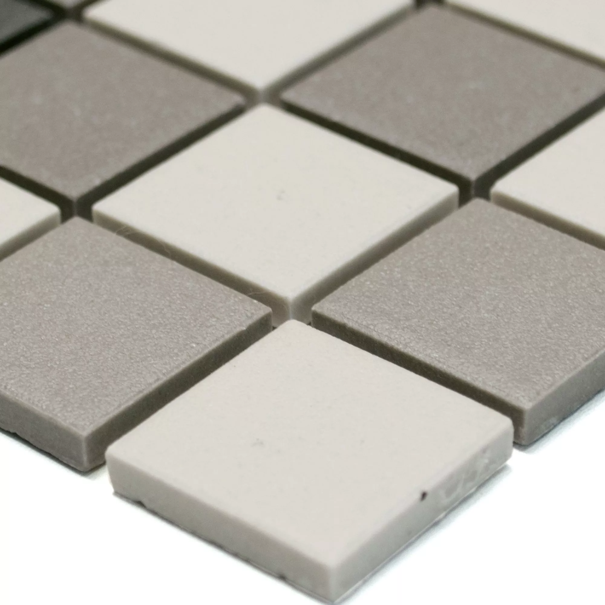 Sample Ceramic Mosaic Miranda Non-Slip Grey Beige Unglazed Q25
