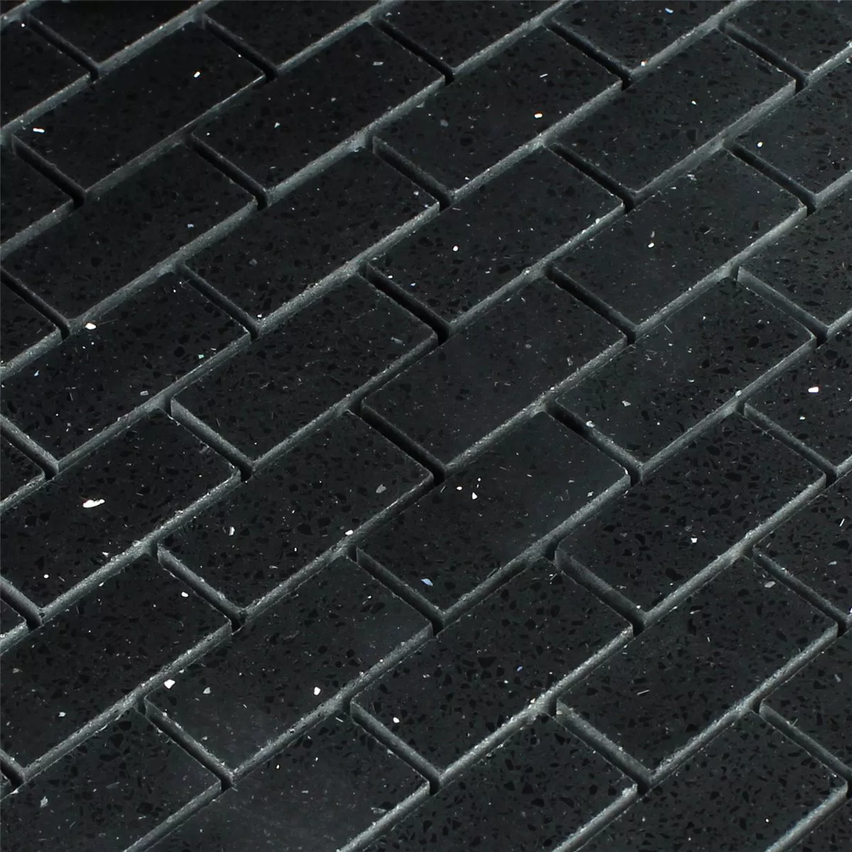 Sample Mosaic Tiles Resin Quartz Black
