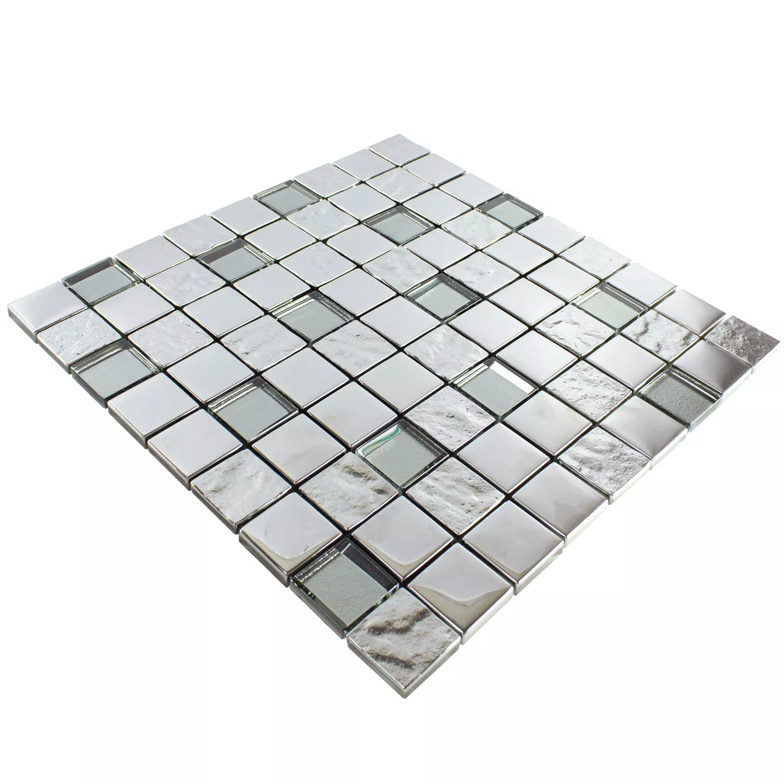 Glass Mosaic Tiles Midland Silver