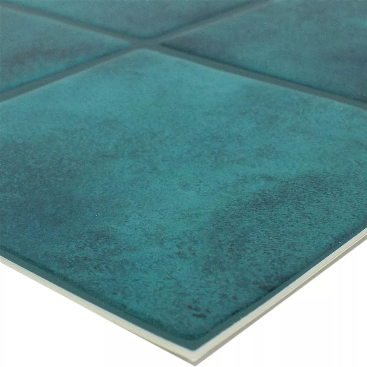 Mosaic Tile Lavin Cyan Glossy Self Adhesive