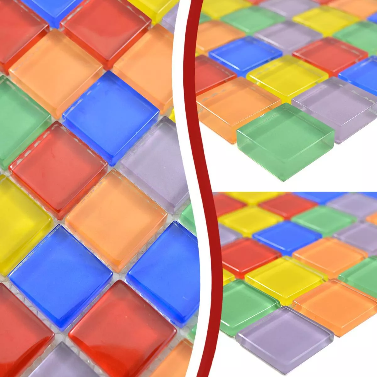 Sample Glass Mosaic Tiles Ararat Colored