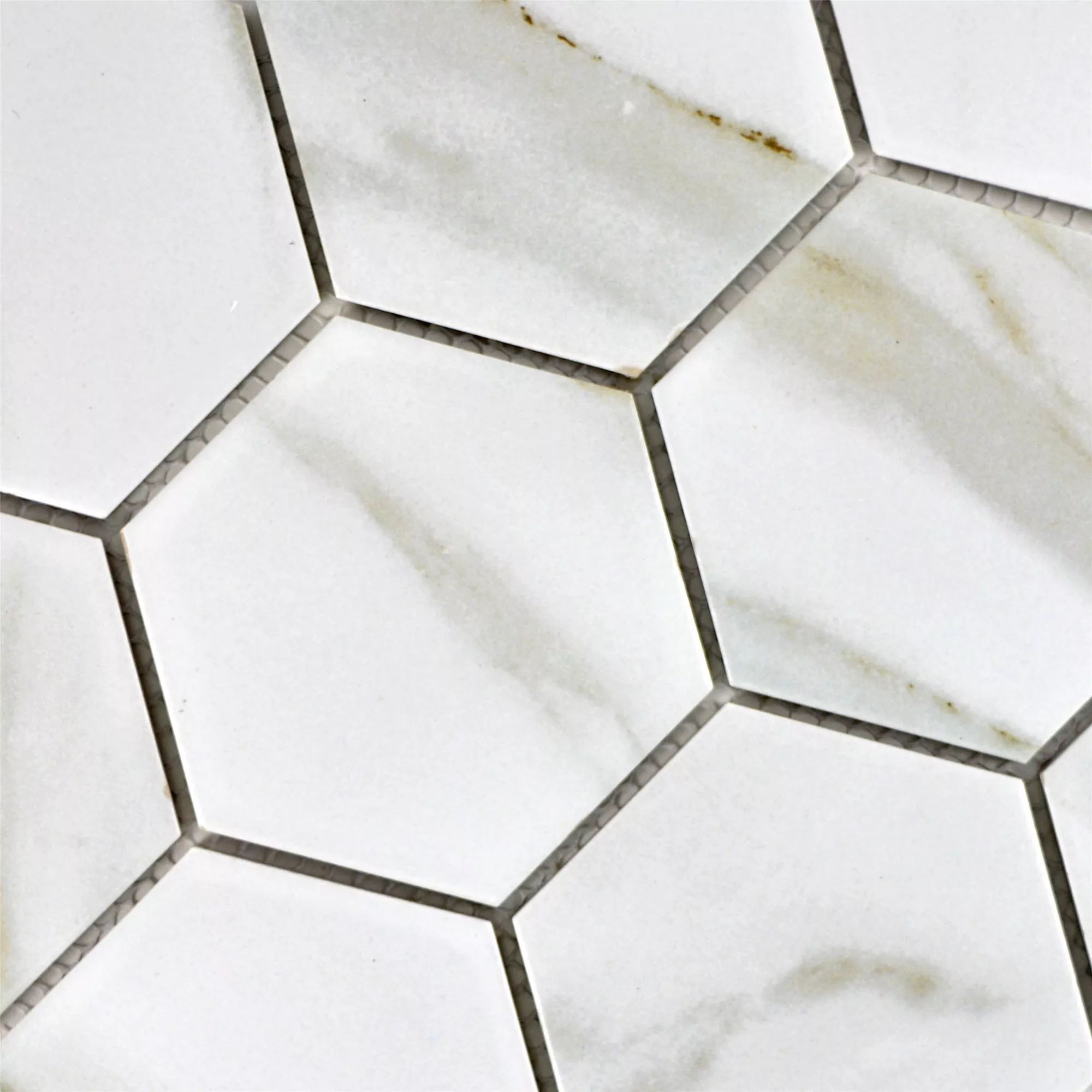 Sample Ceramic Mosaic Tiles Zorro Calacatta Hexagon 