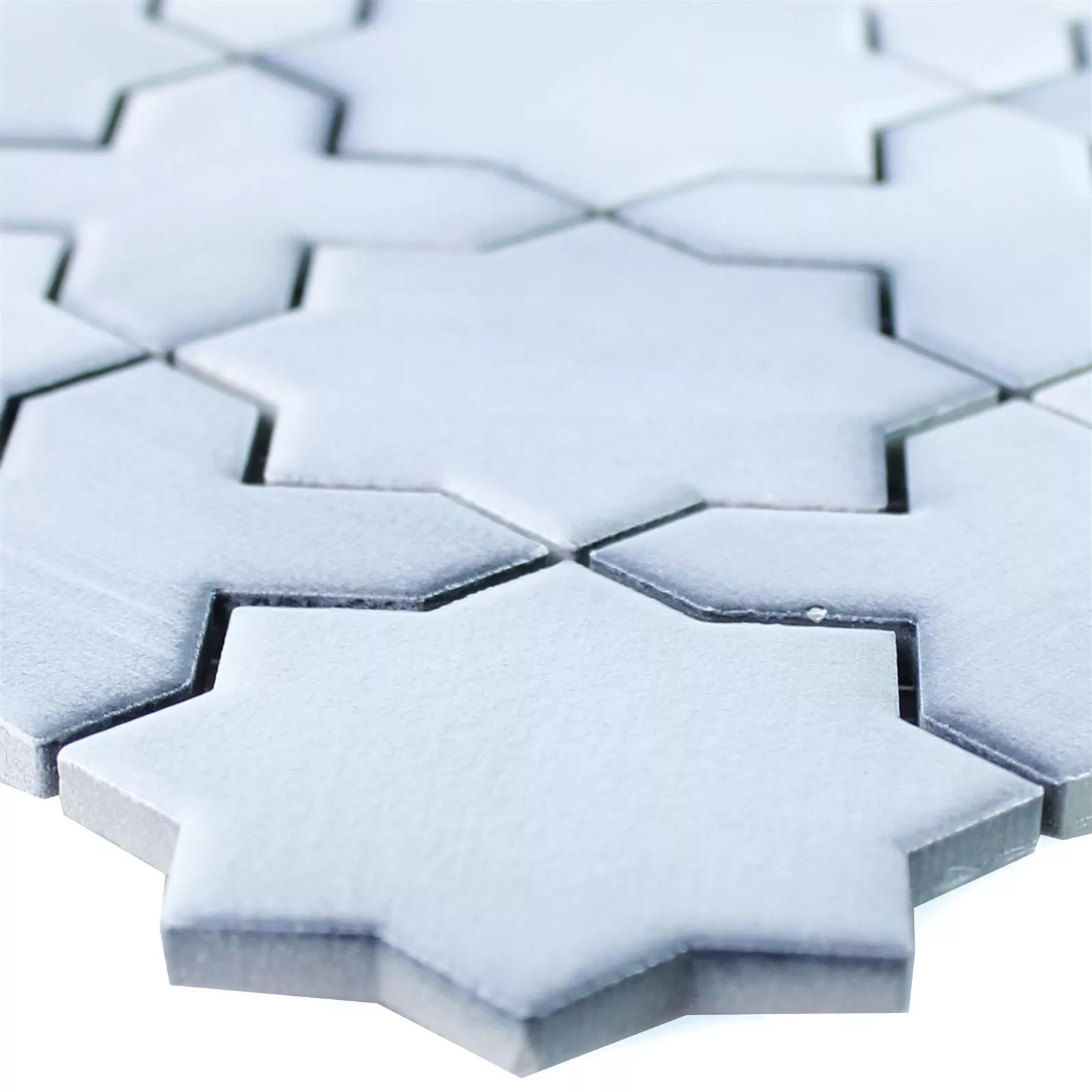 Sample Ceramic Mosaic Tiles Aleppo Star Grey