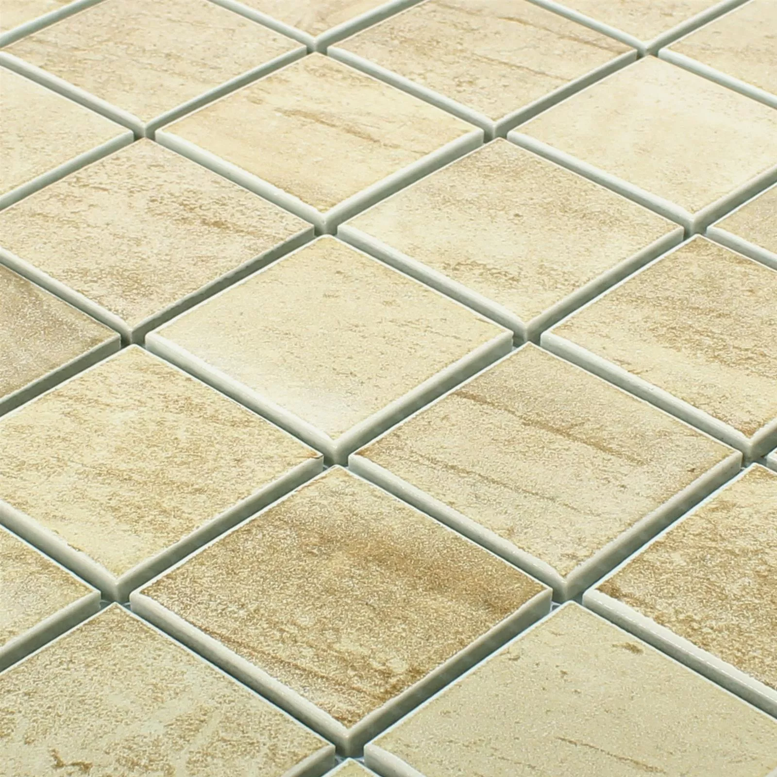 Ceramic Beton Optic Mosaic Tiles Shepherd Beige