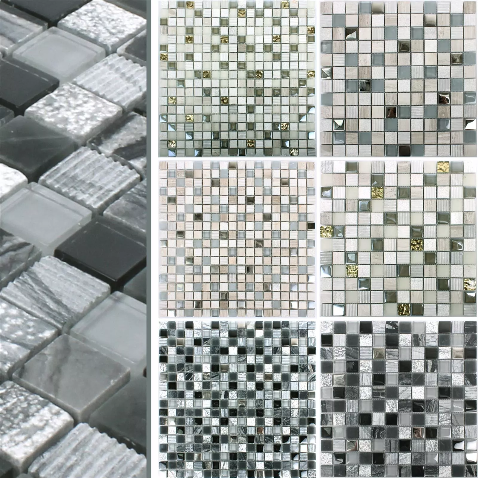 Mosaic Tiles Venzona Natural Stone Glass Mix