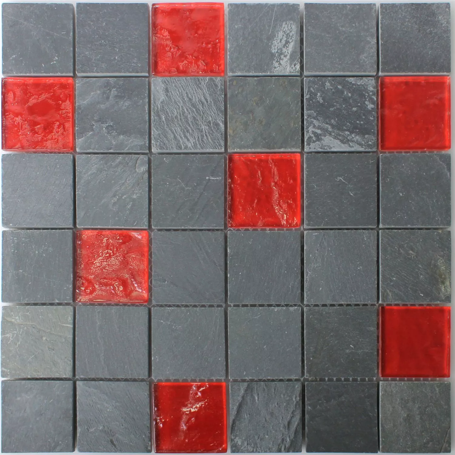 Mosaic Tiles Dragon Slate Glass Mix Black Red