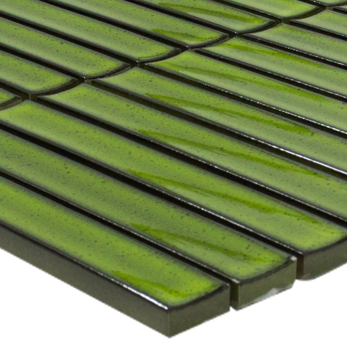 Ceramic Mosaic Tile Tauplitz Sticks Light Green