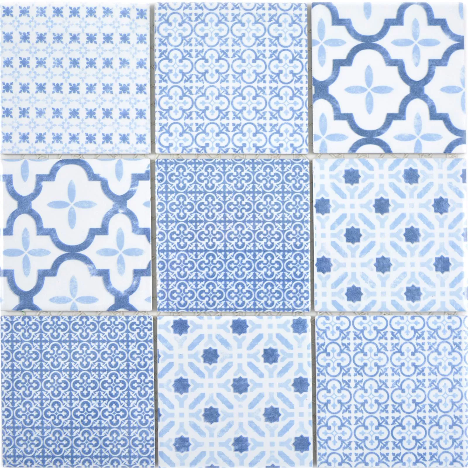Sample Ceramic Mosaic Tiles Romantica Retro Blue