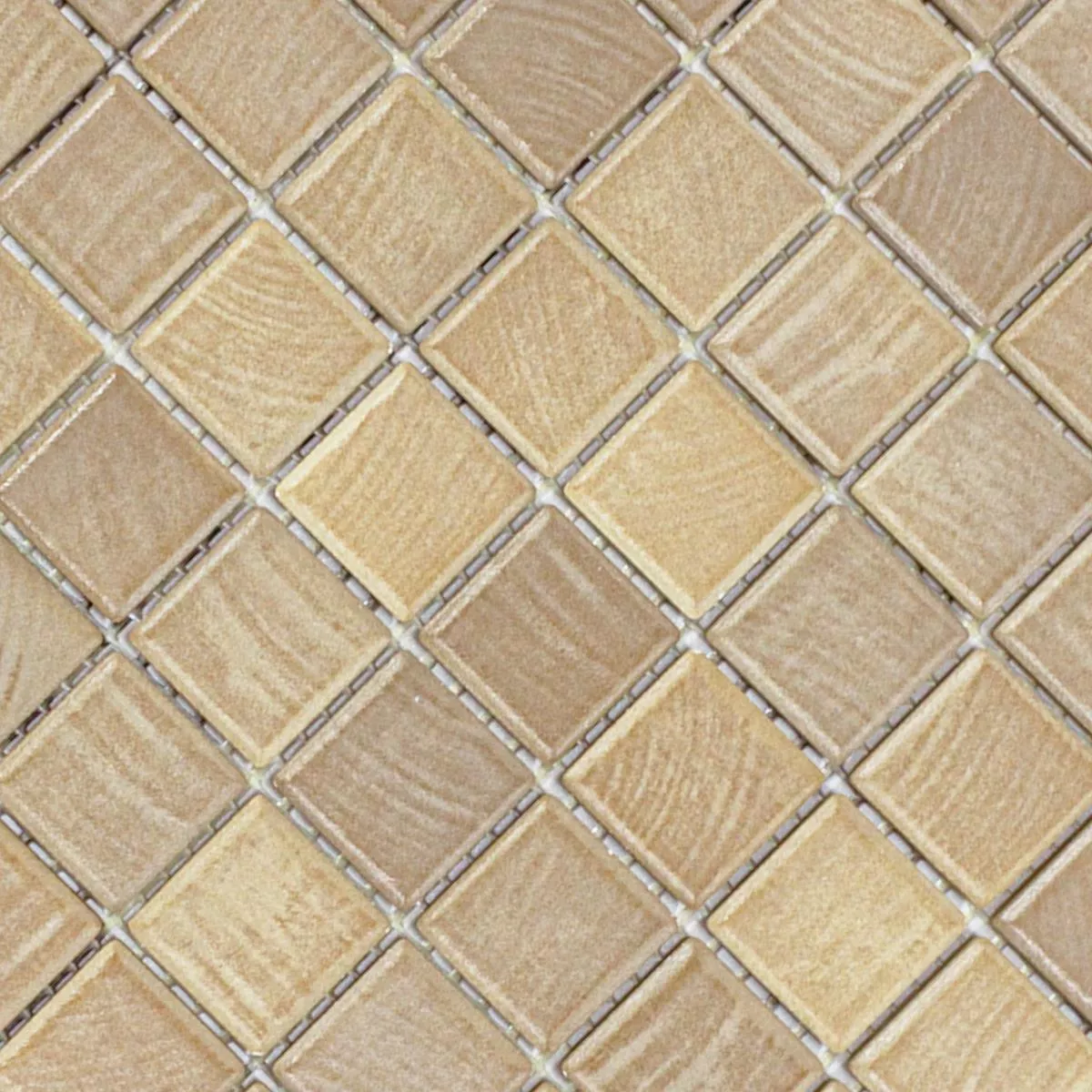 Ceramic Mosaic Tiles Luminara Wood Optic Light Brown