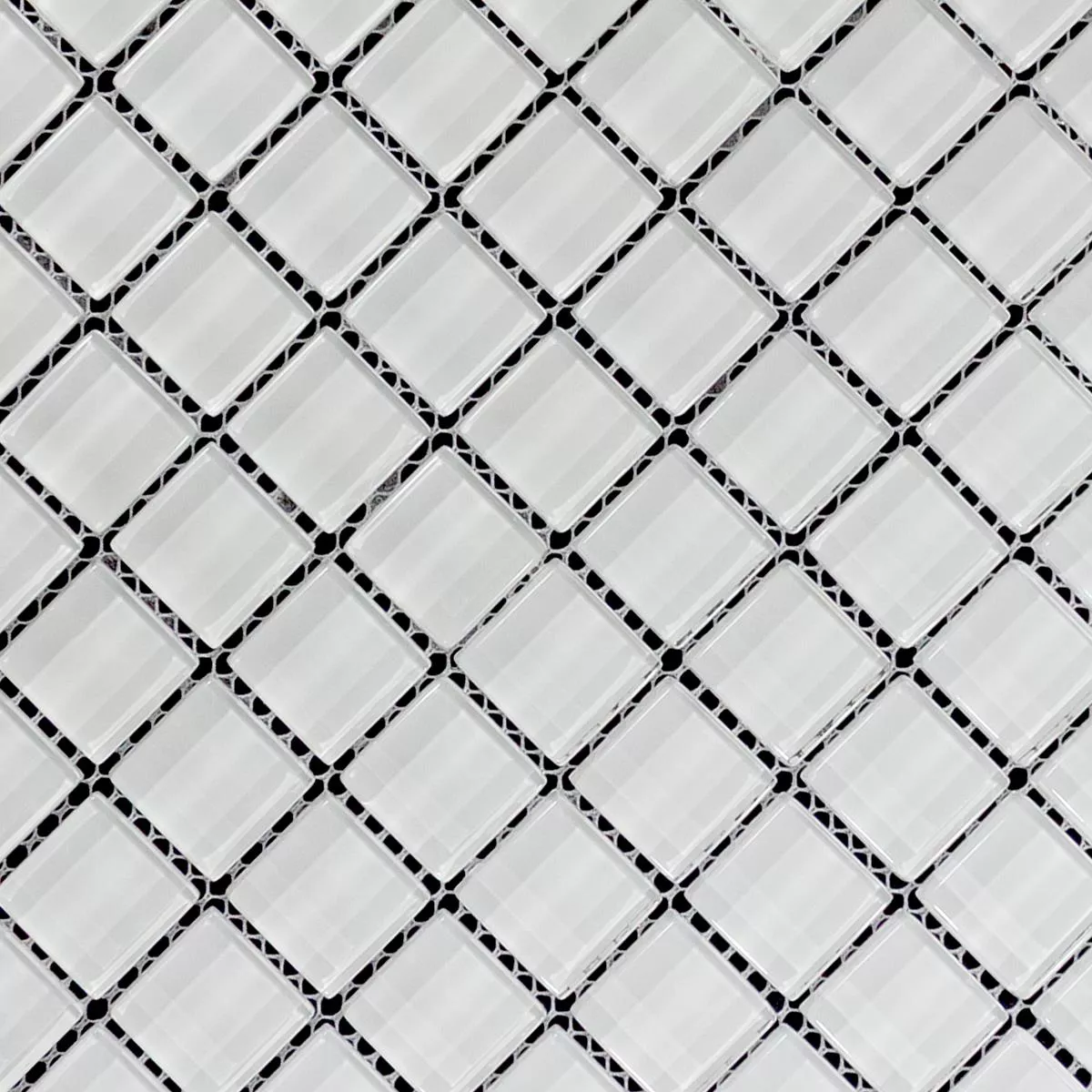 Glass Mosaic Tiles Snow Crystal Blanc