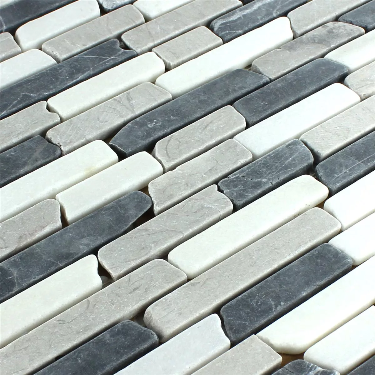 Sample Mosaic Tiles Marble Botticino Grey Brick