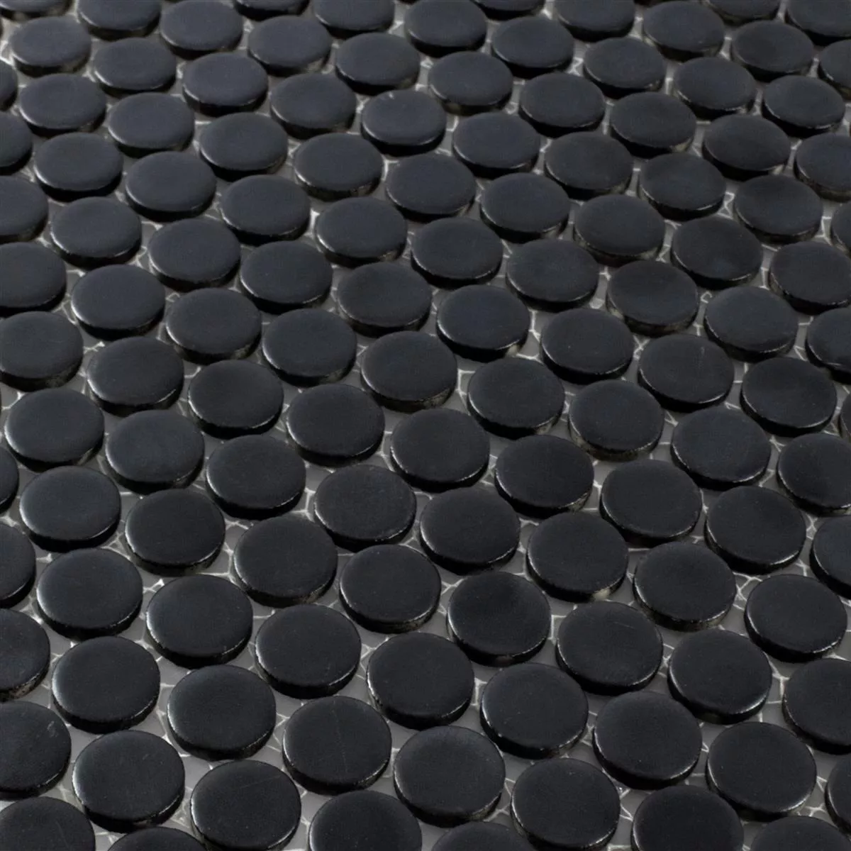 Sample from Ceramic Mosaic Tiles Button Yantra Black Mat