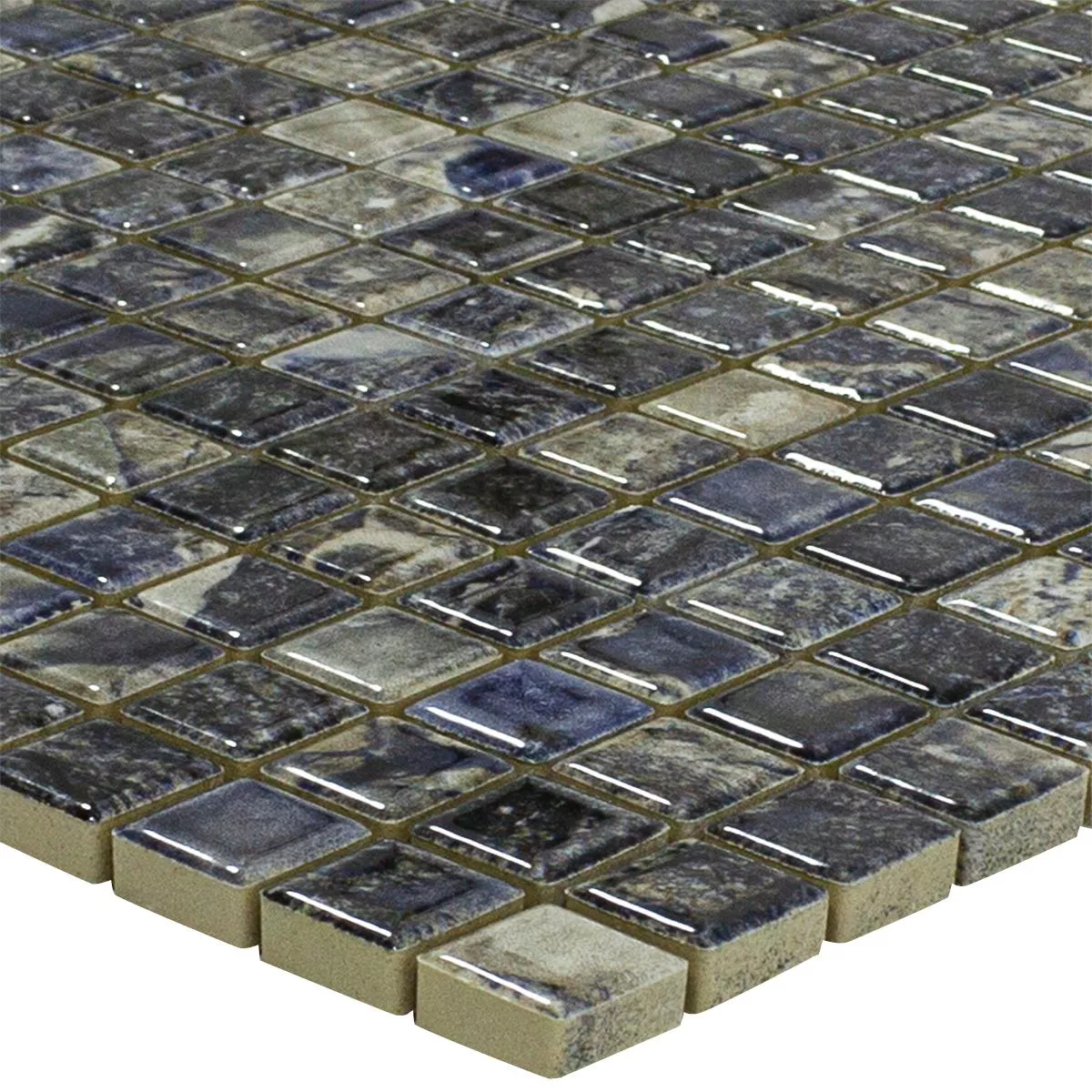 Ceramic Mosaic Tiles Elysium Marble Optic Dark Blue 12