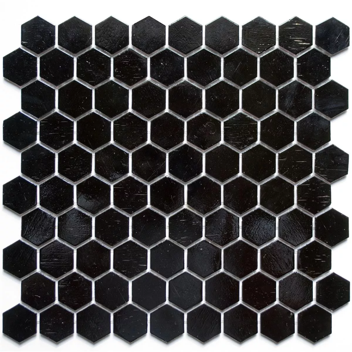 Glass Mosaic Tiles Trend-Vi Hexagonal 208 Black Glass Mosaic Tiles Trend-Vi Hexagonal 208 Black