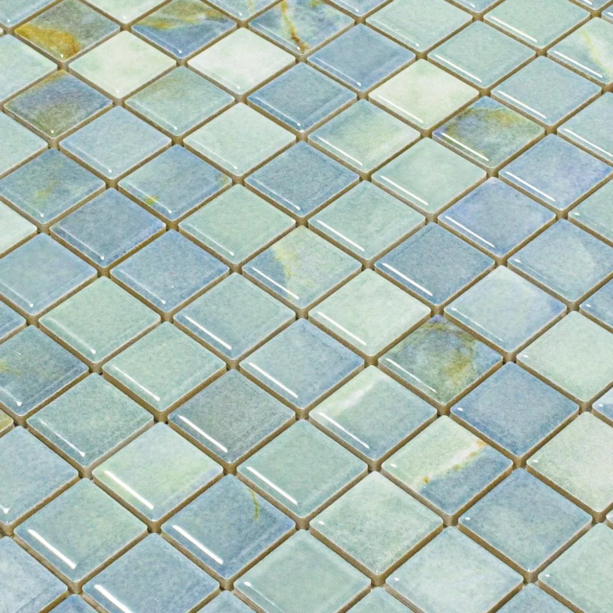 Ceramic Mosaic Tiles Elysium Marble Optic Sky Blue 23