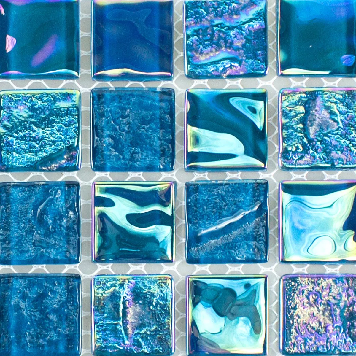 Sample Glass Mosaic Tiles Nacre Effect Carlos Blue 23