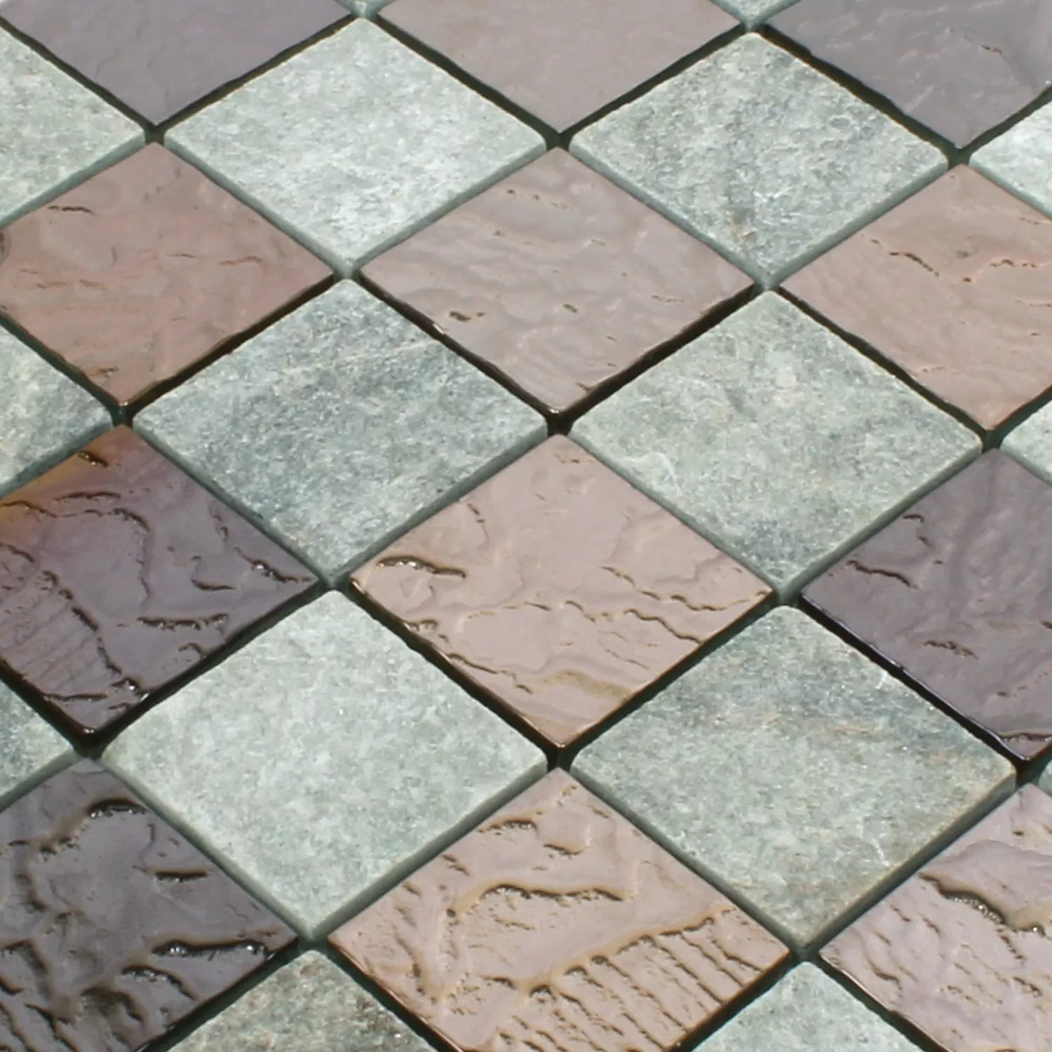 Mosaic Tiles Sheldrake Grey Copper