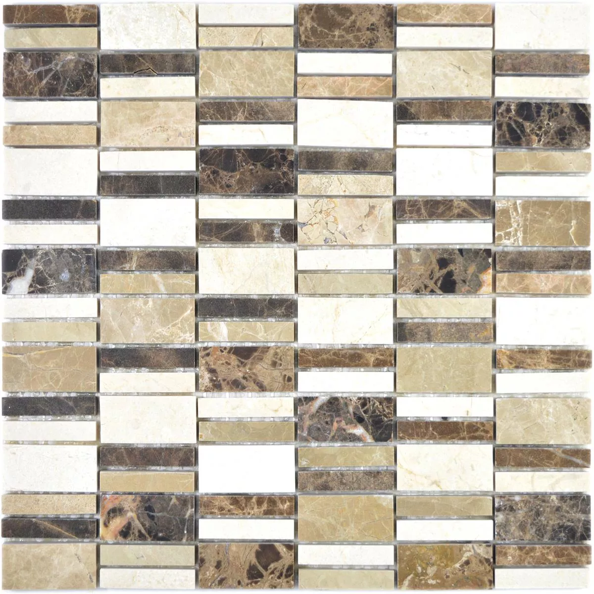 Sample Marble Mosaic Tiles Sunbury Natural Stone Brown Beige