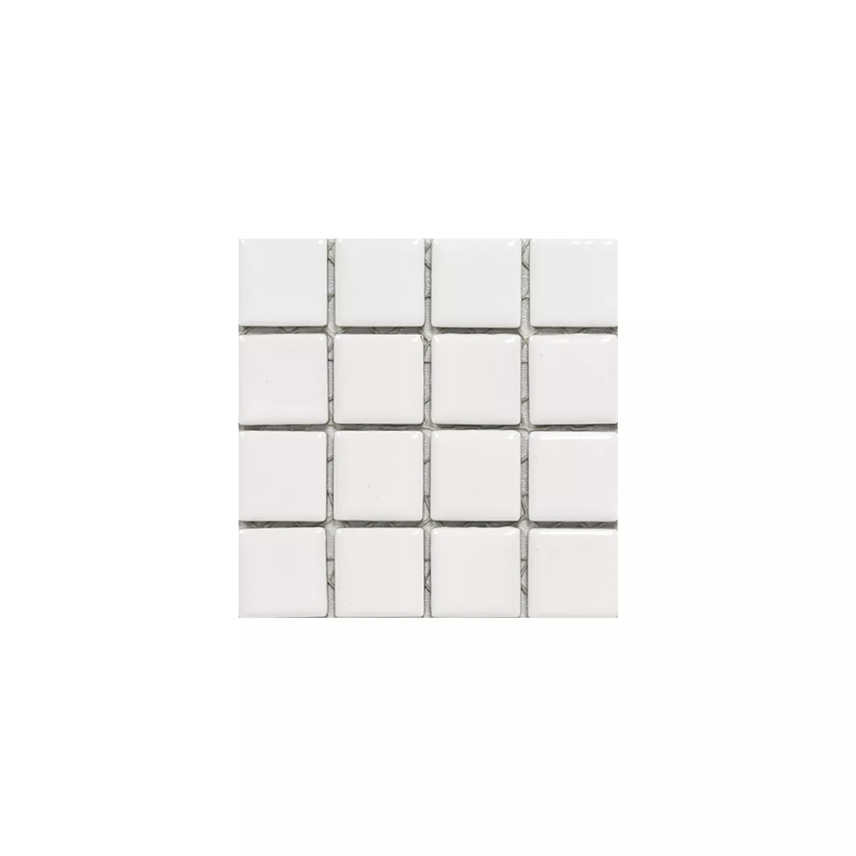 Sample Ceramic Mosaic Tiles Adrian White Mat Square 23