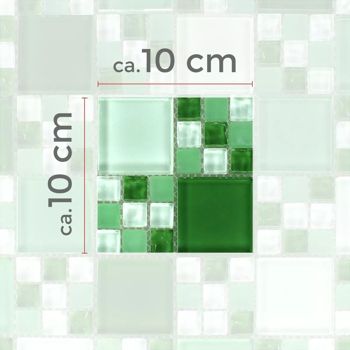 Sample Mosaic Tiles Glass Green Mix