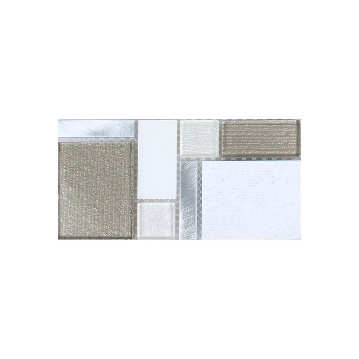 Sample Mosaic Tiles Material Mix Echo White Beige