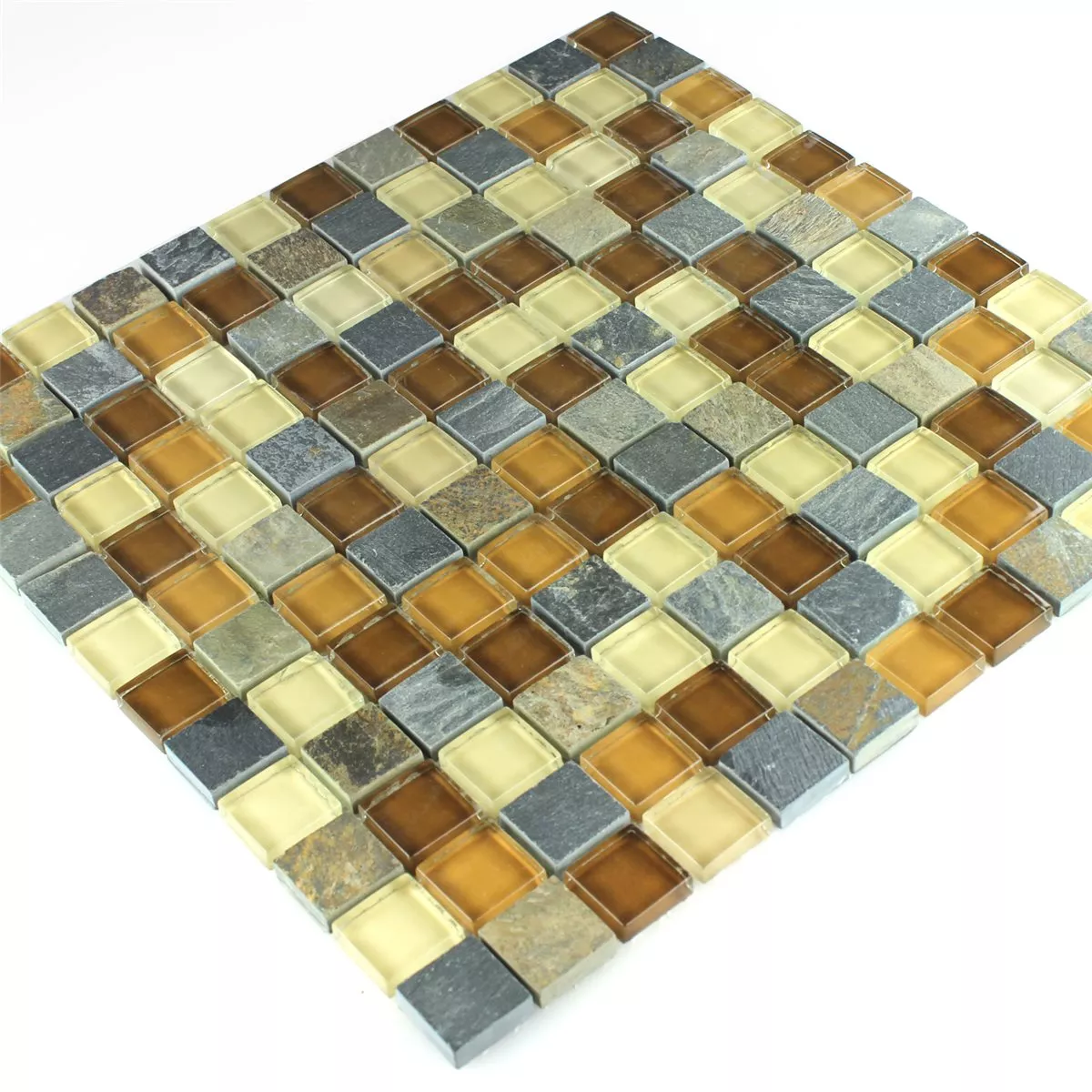 Sample Mosaic Tiles Glass Natural Stone Beige
