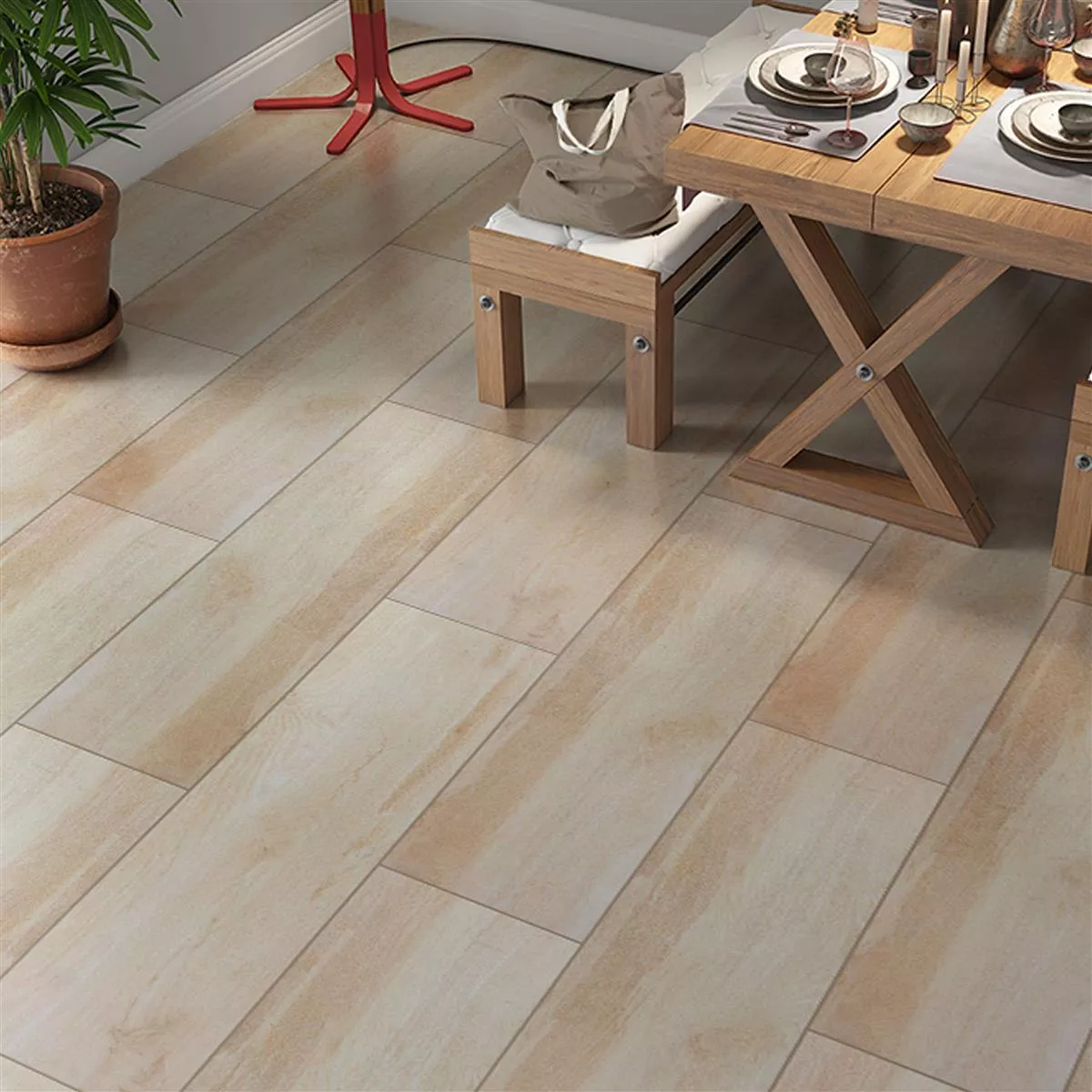 Sample Floor Tiles Wood Optic Caledonia Beige 30x120cm