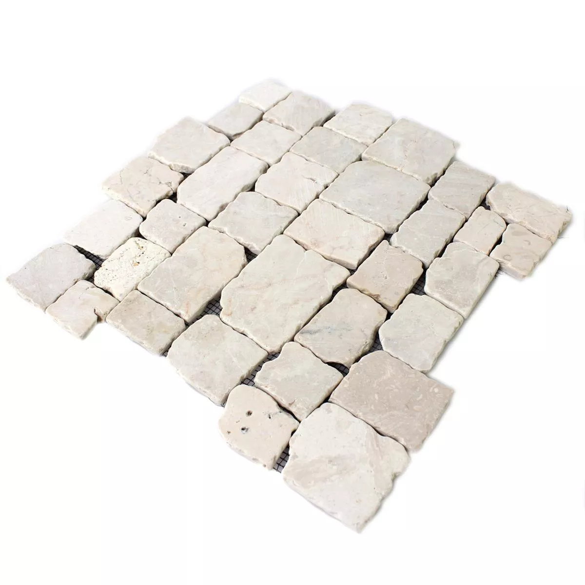 Sample Mosaic Tiles Natural Stone Cream Drummed