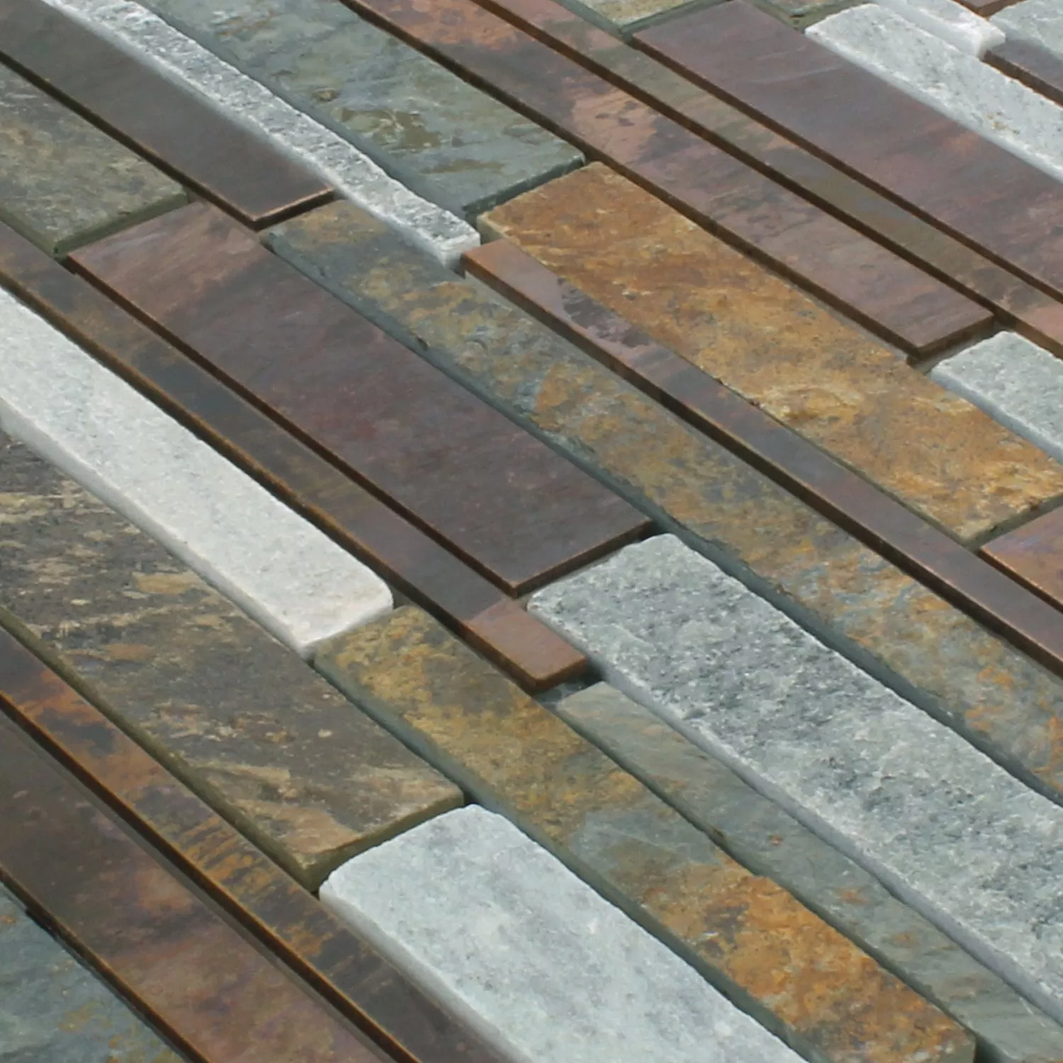 Sample Mosaic Tiles Miray Natural Stone Copper Mix