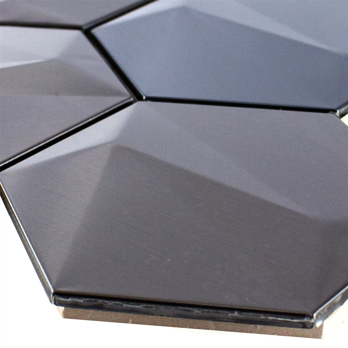 Stainless Steel Mosaic Tiles Durango Hexagon 3D Brown Stainless Steel Mosaic Tiles Durango Hexagon 3D Brown