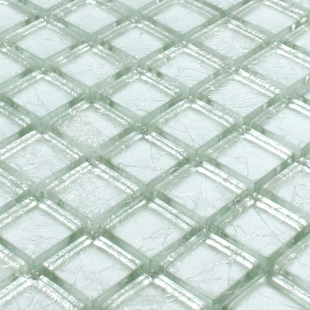 Mosaic Tiles Glass Lucca Silver 23x23x8mm