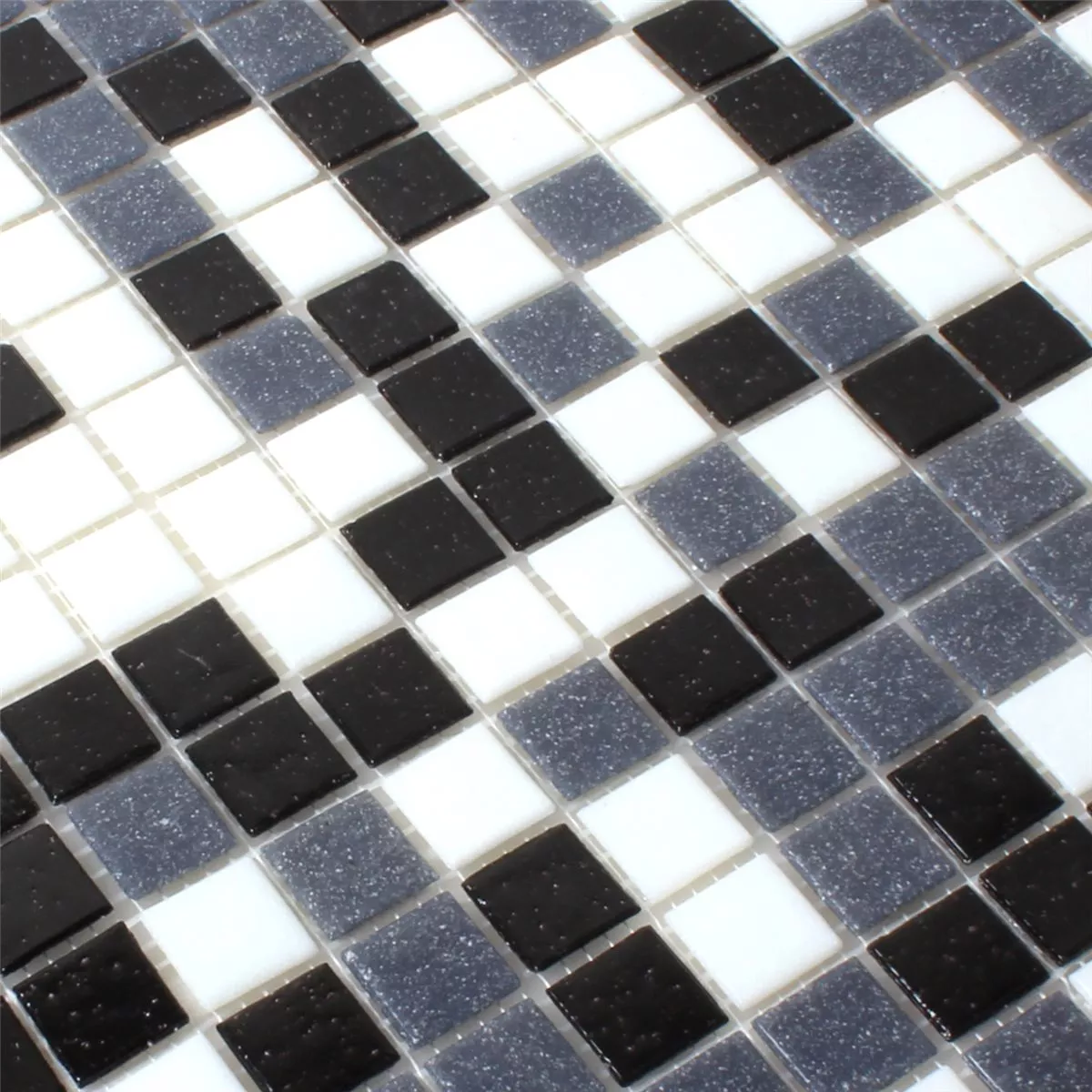 Sample Mosaic Tiles Glass White Grey Black Mix