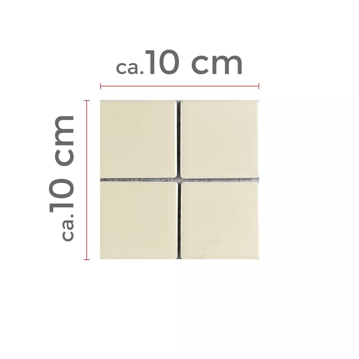 Sample Ceramic Mosaic Tiles Adrian Beige Glossy Square 48