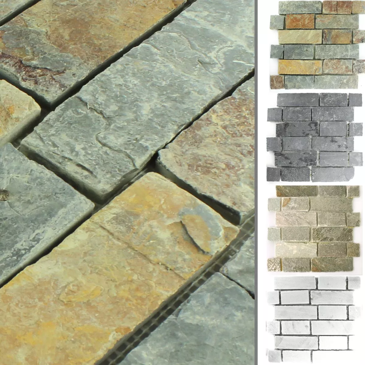 Sample Mosaic Tiles Slate Natural Stone Winter