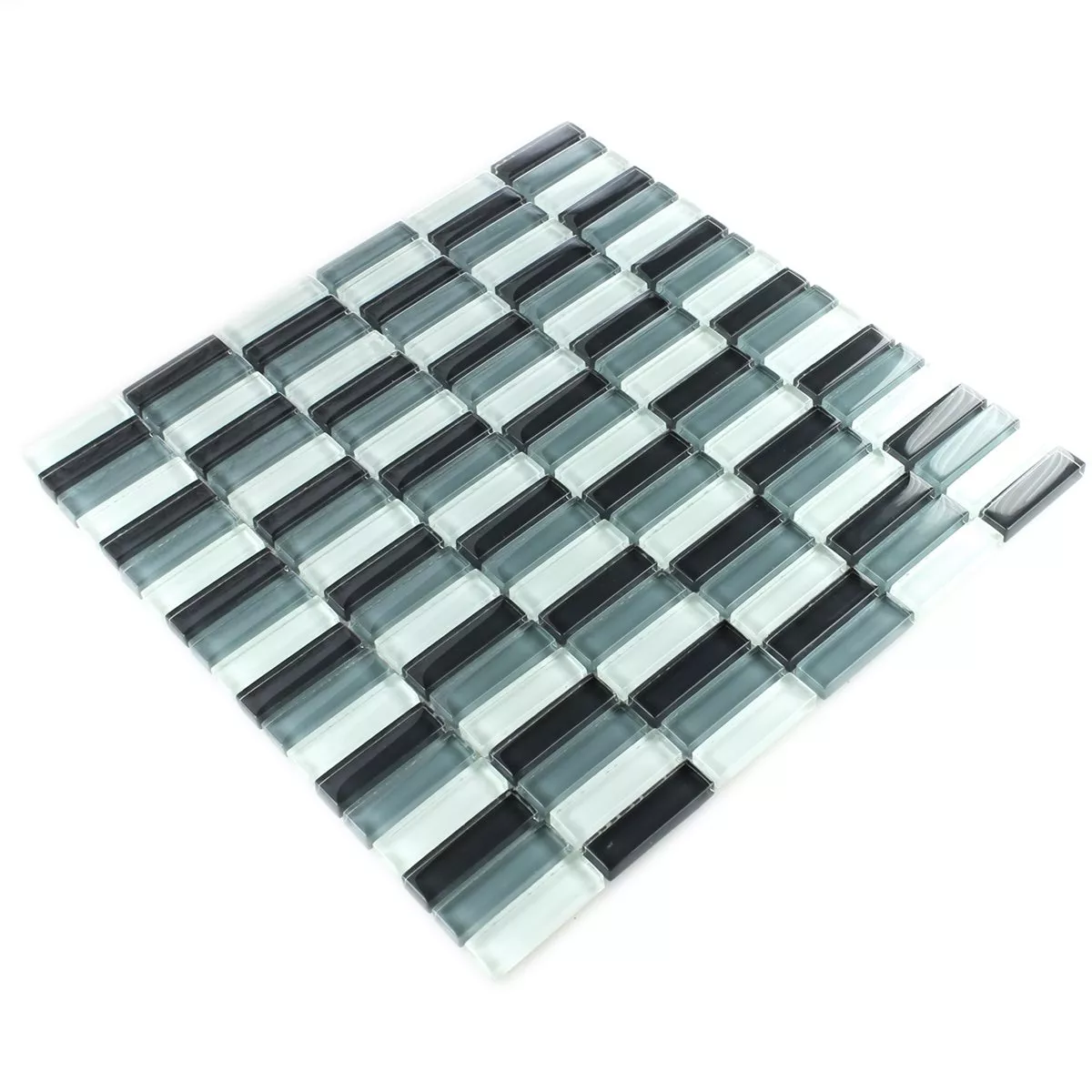 Mosaic Tiles Glass Sticks Grey Mix