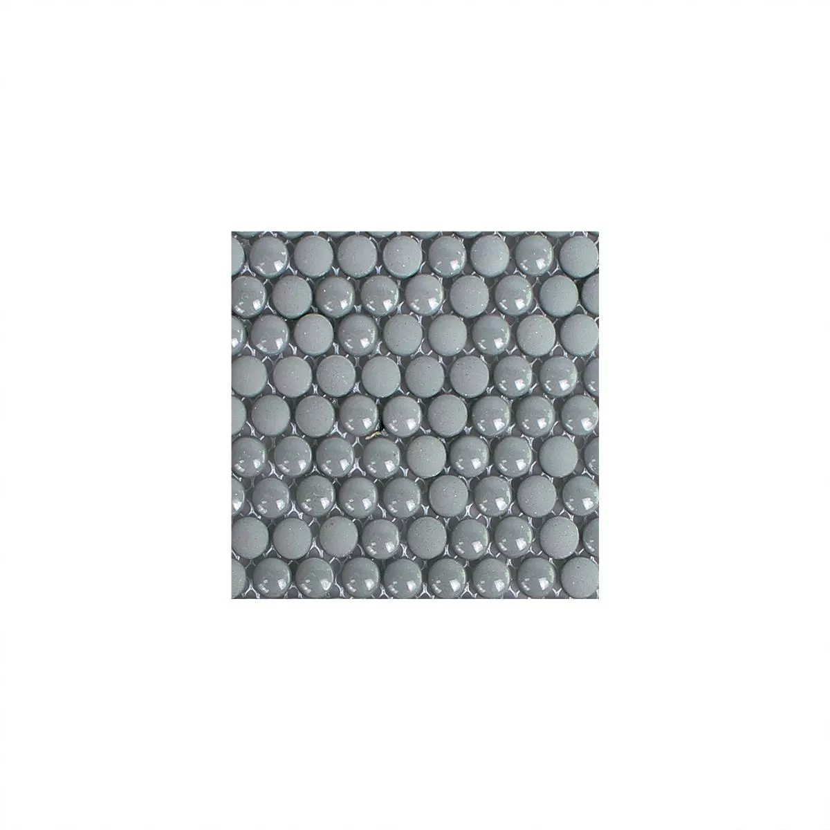 Sample Glass Mosaic Tiles Bonbon Round Eco Grey