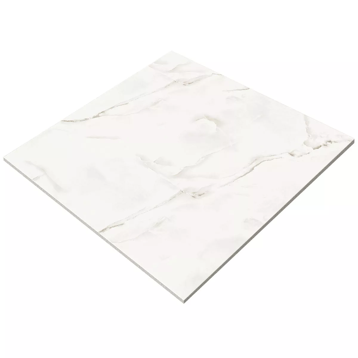 Floor Tiles Konza Marble Optic Polished Glossy Blanc 120x120cm