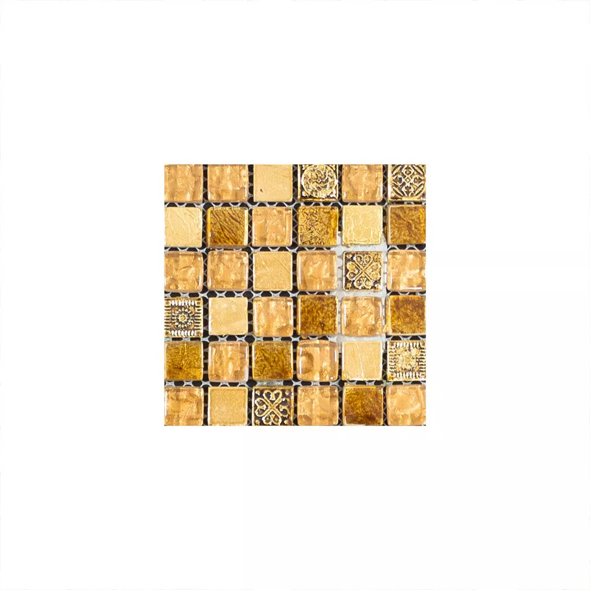 Sample Glass Marble Mosaic Tiles Majestic Beige Gold