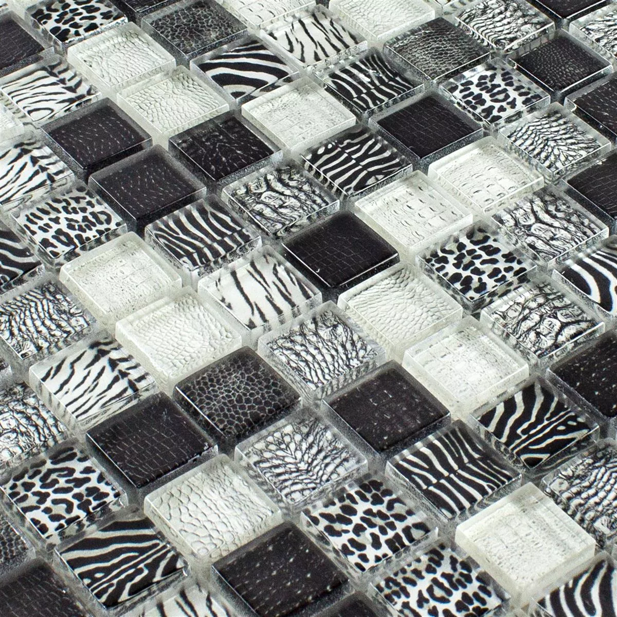 Sample Glass Mosaic Tiles Safari Black 23