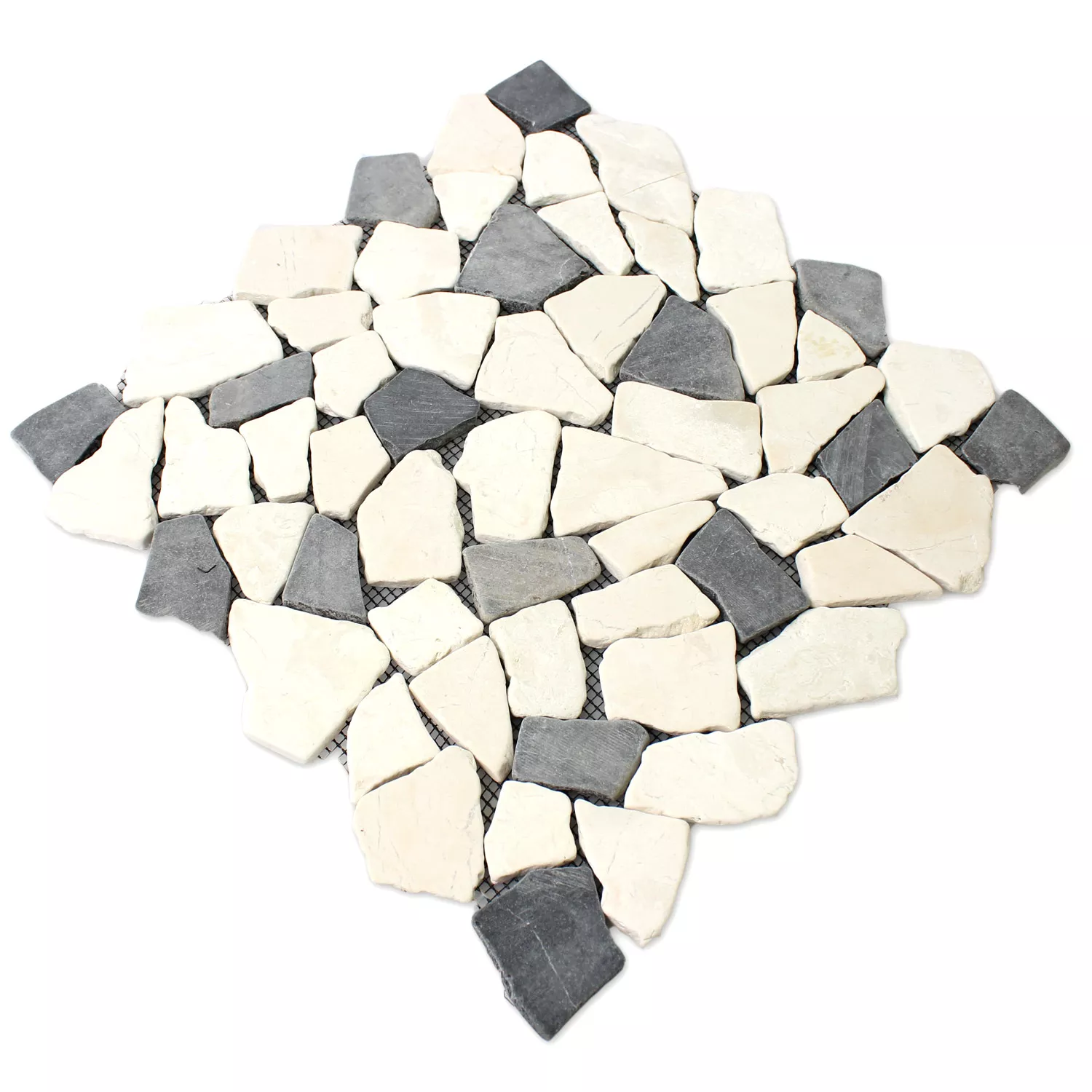 Sample Mosaic Tiles Broken Marble Biancone Java