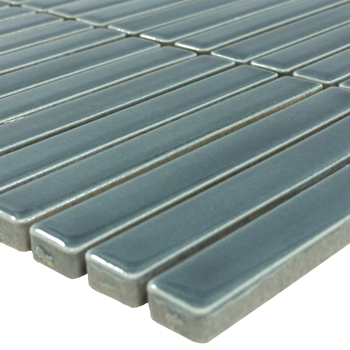 Mosaic Tile Wallachia Grey Glossy 12x92x8 mm
